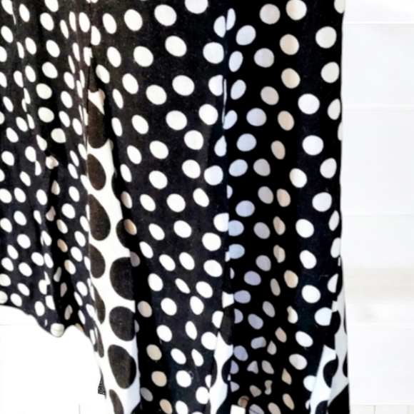 Polka dot black and white linen midi by Cato women's size 8 - Picture 6 of 13